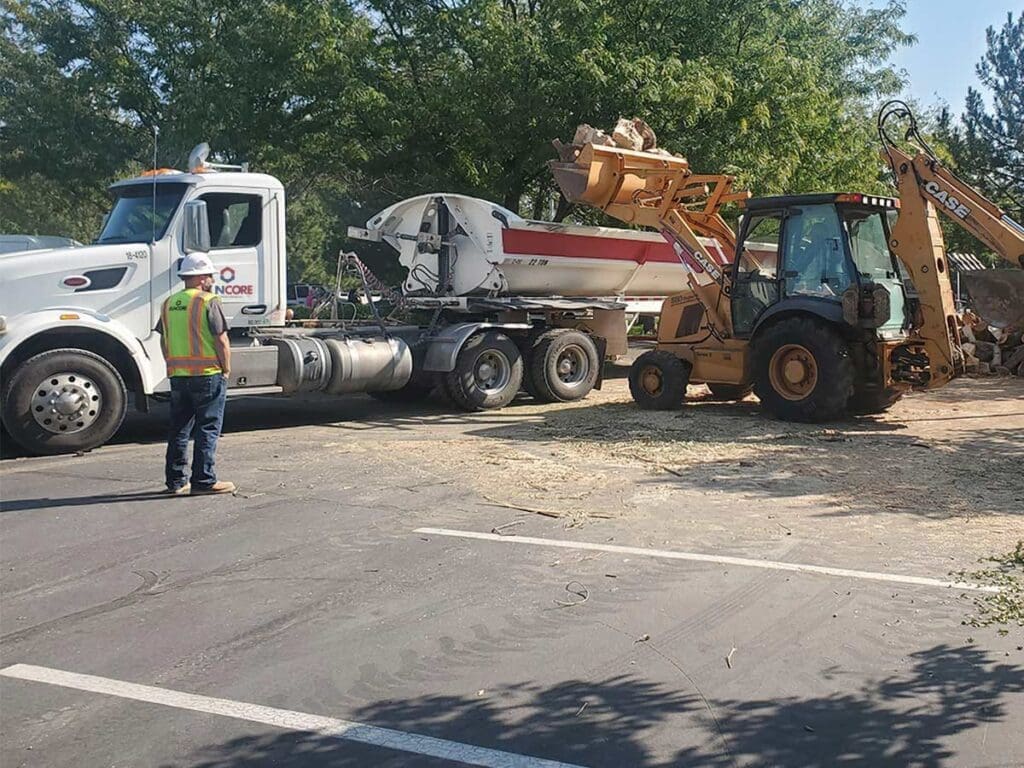 Sunroc loading donated firewood