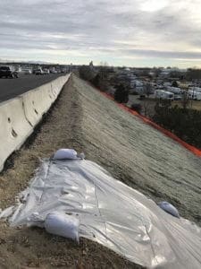 I-84 shoulder widening with road base and asphalt paving