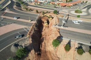 SR-18 Bluff street pedestrian tunnel excavated