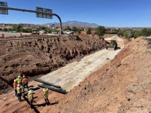SR-18 Bluff street pedestrian tunnel preperation for precast concrete tunnel