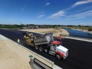Paving HMA on Lake Hazel Road