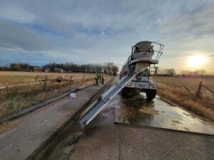 flow fill delivery from Sunroc ready mix trucks