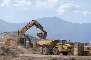 Moving thousands of yards of dirt for Founders Blvd.