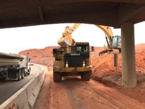 Removing material at exit 16 to SR-9 leading to Zions National Park
