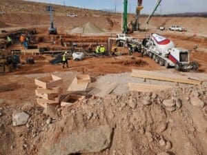 Red Cliffs Temple Sunroc Concrete Ready Mix Truck Delivery
