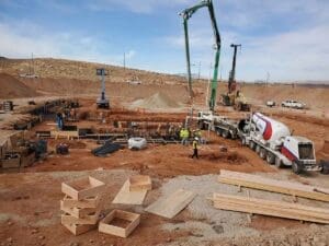 Red Cliffs Temple Sunroc Concrete Ready Mix Truck Delivery