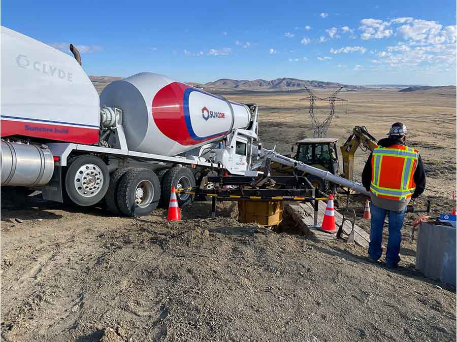 Aggregate delivery by Sunroc dump truck
