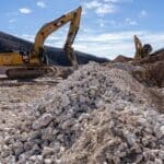 hydraulic hammer at gypsum mine