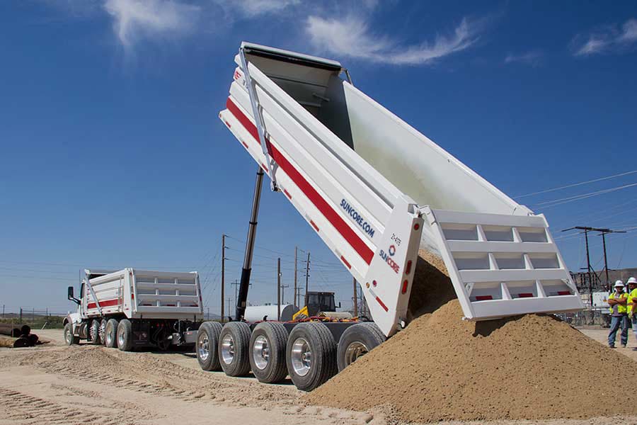 Road base aggregate delivery in Wyoming
