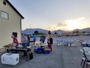 Setting up breakfast for 120 Sunroc employees