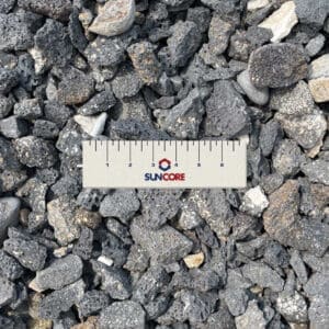 1.5" black fractured rock
